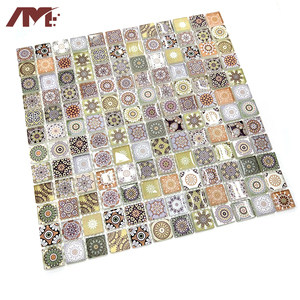 Tường tàu điện ngầm hồ bơi hoa mô hình thủy tinh đá Gạch <span class=keywords><strong>Mosaic</strong></span> - Product Image 3