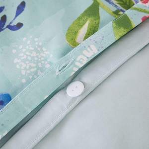 Màu xanh lá cây màu thực vật in tấm túi nút mở Jacquard bộ đồ giường sang trọng Duvet cover Set - Product Image 5