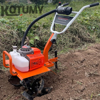Pequeño Microcultivador Agrícola de Gasolina Motocultor Rotativo Doméstico Azadón para Desmalezar Aflojar Suelo Arado de Zanjas y Escarificador de Campo