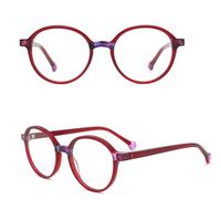 WMHX-ED1003 nouvelle femme mode ronde acétate stratification optique montures de lunettes pour tous les visages lunettes de lunettes