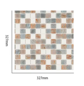 混合材料砖20x20毫米马赛克瓷砖用于厨房后挡板方形玻璃马赛克
