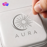 Autocollants personnalisés 3D avec logo, transfert UV, imperméables, pour matériaux métalliques brillants, adhésifs pour emballages cosmétiques professionnels