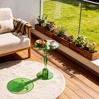 Table d'appoint ronde en acrylique, table de chevet, table sur pied pour salon, chambre à coucher, balcon
