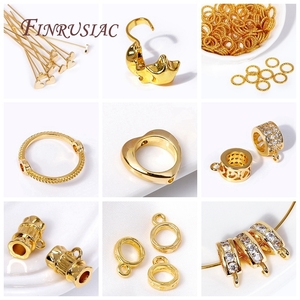 In ottone metallo attraverso il foro perlina cerchio 18K placcato oro gatto/coniglio struttura a forma di <span class=keywords><strong>perline</strong></span> distanziatore connettori fai da te creazione di gioielli - Product Image 6