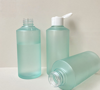 Nouvelle bouteille en plastique vert givré de 200ml avec bouchon blanc Bouteille d'emballage d'huile corporelle liquide d'essence réutilisable