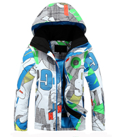 Veste de ski pour garçons, mode, extérieur, imperméable, respirante, grande taille, avec fermeture éclair et col montant