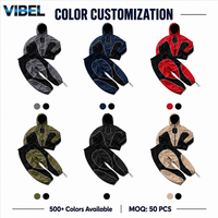Ensemble de survêtements pour hommes Techwear coupe-vent avec blocs de couleur personnalisés, veste zippée en nylon épais avec bandes réfléchissantes