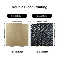 Plat Cetak 3D Bambu Lab A1 Mini Cool 184x184mm, Lembaran PEI Bertekstur, Lembaran Baja Pegas PEO PET Halus, Plat Dingin, Aksesoris 3D