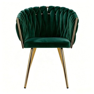 Fauteuils d'appoint en velours tuftés, design luxueux tissé à la main, pour salon et chambre à coucher - Product Image 3