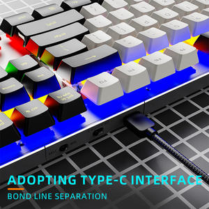 Nuevo Teclado Mecánico con Interruptores Rojos, 61 Teclas, Anti-Ghosting Completo, Retroiluminación RGB, Perilla, Cable USB 3.0 Desmontable, Panel ABS, para Gamers <span class=keywords><strong>de</strong></span> Escritorio - Product Image 4