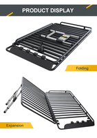 Accessoires de toit de voiture en aluminium 4x4 personnalisés, fabriqués en usine, porte-bagages pour vélo, porte-bagages de toit pliable, capacité de charge de 60 à 75 kg