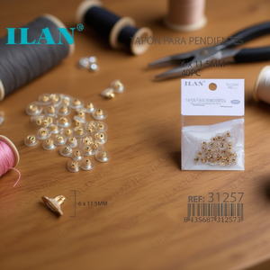 ILAN Chiusure per orecchini 6x11,5 mm placcate oro per orecchini a perno, 40 pezzi - Product Image 3