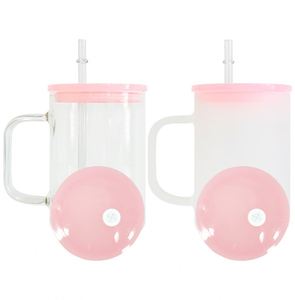 Paquete de 25 Tazas de Café de Vidrio Transparente Esmerilado de 17 oz con Tapas de PP para Sublimación por Transferencia de Calor - Product Image 4