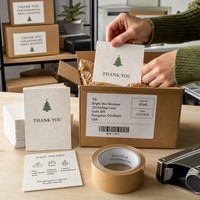 Carte de remerciement de Noël avec espace pour code, en papier semence plantable, pour les vendeurs e-commerce