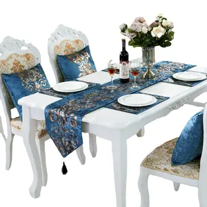Buti Blue European Fashion Simple Modern Table Runner Neo-classical Western Decorative Table Runner