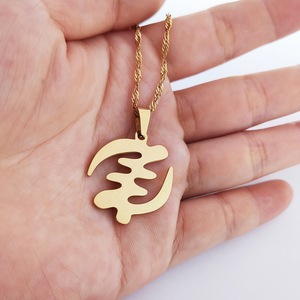 Collares con colgante de símbolo africano de acero inoxidable, collar étnico de Adinkra Gye Nyame Ghanaian, joyería - Product Image 2