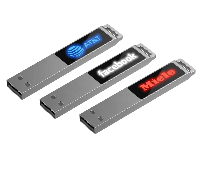 Silm metal LED USB drive Portable mini usb pendrive Factory directly usb key flash drive