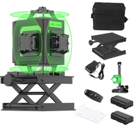 Niveau laser industriel 4D 16 lignes Laser rotatif à faisceau vert à 360 degrés pour alimentation par batterie au lithium de travail de 50m pour le bricolage