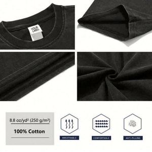 Clothing Manufacturer's Oversized Acid Washed Graphic Vintage T-Shirts for Men Custom Streetwear Heavyweight Men's T-Shirt - Product Image 5