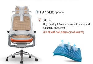 NUOGO GT1-BTY-C High Back Contemporary Luxury BIFMA Certified Ergonomic Executive Revolving Mesh <b>Office</b> <b>Chair</b> Adjustable PU - Product Image 4