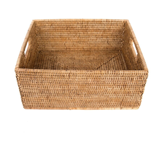 Panier en rotin de bambou tissé de style rustique avec poignées Panier de fruits de stockage décoratif de taille personnalisée pour un usage domestique - Product Image 3