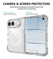Coque de téléphone Crystal Clear pour iPhone Duo avec béquille cachée intégrée, magnétique pour iPhone 18 Fold Ultra, support invisible intégré