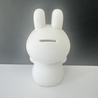 Figurines DIY populaires faites à la main : Ours fluide blanc style graffiti avec tirelire