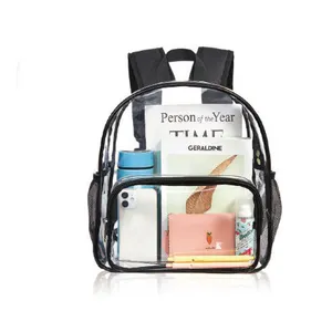 Customs Transparent Shoulder Backpack Waterproof PVC Large Capacity Student Bookbag