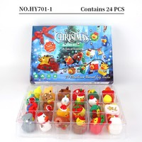 Calendrier de l'Avent Boîte Mystère de Noël – Lot de 24 Canards en Caoutchouc pour le Bain, Boîte Cadeau Colorée, Décoration pour les Fêtes et la Vente au Détail