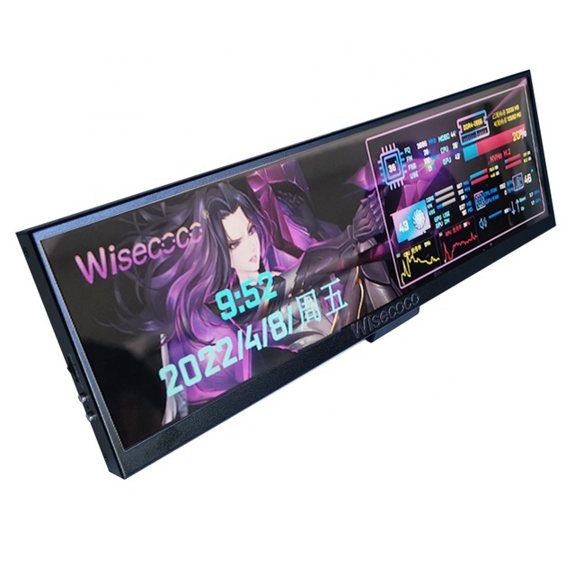 12.6 Inch 1920*515 Lcd 60Hz Monitor Fhd Stretched Bar Touch USB Portable Screen Pc Gaming Raspberry Aida64 Display Monitors