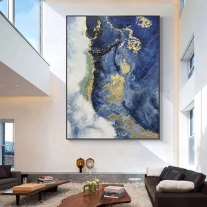 Décoration d'intérieur en gros, <span class=keywords><strong>art</strong></span> mural abstrait moderne, <span class=keywords><strong>toile</strong></span> de coton 380 g/m², texture 3D, peinture à l'huile artisanale à pigments épais, taille personnalisée - Product Image 2
