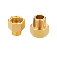 Konektor Pipa Kuningan Hex Nipple BSPP/BSPT/NPT Berulir Pria Wanita untuk Sistem Perpipaan dan Penyediaan Air