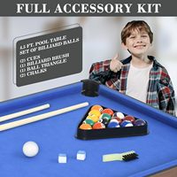 Table de billard miniature portable REAHOISY 54 pouces en bois d'ingénierie pour enfants, jeu d'intérieur à domicile avec accessoires complets, garantie 1 an
