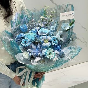 Papier d'emballage pour fleurs en tissu organza doux, tulle translucide, matériau de superposition pour bouquets, fournitures pour fleuristes, vente en gros - Product Image 3
