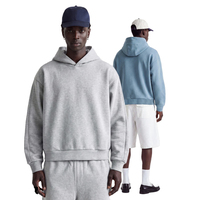 Sweat à capuche personnalisé en molleton épais 460G, coupe oversize et carrée, pour homme, style streetwear, idéal pour l'hiver