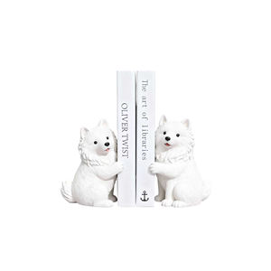 Porte-livres figurine Samoyède blanc - Cadeau personnalisé en résine, sculptures d'animaux faites à la main, organisateurs de bibliothèque idéaux et cadeaux uniques pour chiens - Product Image 3