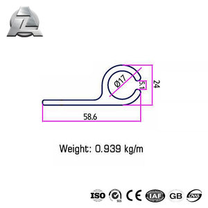 Công nghiệp rèm cửa Anodized bạc màu nhôm extrude mái hiên Lều khung keder đường sắt - Product Image 2
