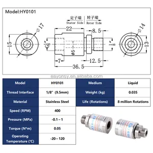 Bộ chuyển đổi 360 độ quay bằng thép không gỉ một kênh truyền khí và chất lỏng tốc độ cao, áp suất cao và nhiệt độ cao