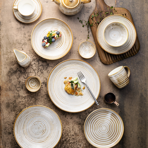 <span class=keywords><strong>Platos</strong></span> de gres ligero beige de alta cocción con esmalte reactivo YAYU para hostelería y restauración al por mayor - Product Image 6