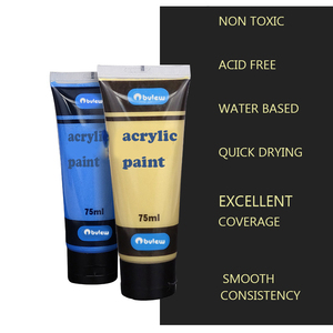 Bview Art Grand 75ml <span class=keywords><strong>Tube</strong></span> 8 Métallique <span class=keywords><strong>Acrylique</strong></span> <span class=keywords><strong>Peinture</strong></span> pour la <span class=keywords><strong>Peinture</strong></span> - Product Image 4