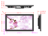 Moniteur LCD industriel mural extérieur Full HD 21,5 pouces 1000 nits, dalle IPS 1920x1080, lecture USB