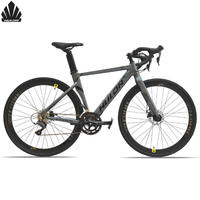 Vélo de course sur route en alliage d'aluminium aérodynamique, 16 vitesses, freins à disque doubles, cadre rigide, vélo de compétition pour adultes, roues 700C