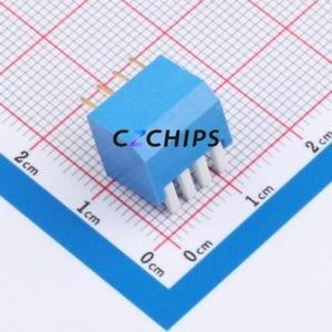 DSDP-04-B DIP Switch Through hole Component (THT) Switch Piano Key 4 2.54mm Blue - Product Image 2