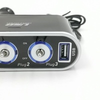 Prise allume-cigare de voiture à 3 voies avec port USB 5V 1A