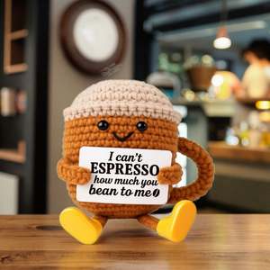 Poupée en crochet personnalisée en forme de tasse à café, amigurumi fait main, compagnon de bureau mignon, décoration positive, cadeau, jouet en crochet Toysrunner pour 12 ans et plus - Product Image 5