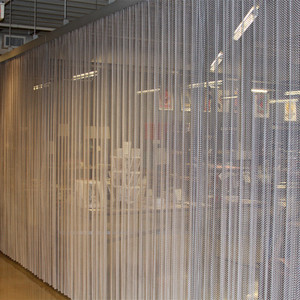 Rideaux de séparation de pièce Installations artistiques Panneaux muraux rideaux en tissu Éléments architecturaux Designs en maille d'<span class=keywords><strong>aluminium</strong></span> personnalisés - Product Image 3