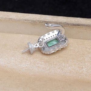 Pendentifs carrés baroques en argent S925 avec perles DIY, base vide de 12 à 16 mm avec fermeture à pression, accessoires et composants de bijoux 6060 - Product Image 3