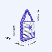 Sac à main perlé fait main créatif DIY, avec nœud décoratif, polyvalent, exquis, pour jeunes filles, sac fourre-tout à porter à l'épaule