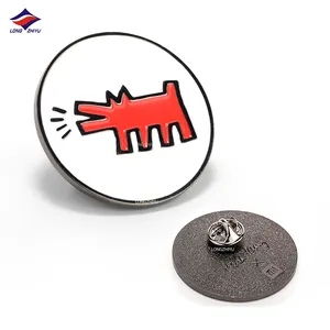 Longzhiyu 15 Jaar Fabriek Custom Geschenken Ambachten Zacht Email Pinnen Ronde Metalen Revers Pin Badges Met Vlindersluiting