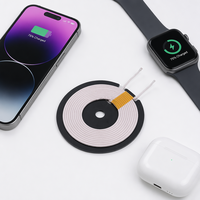 Module de bobine de charge sans fil spirale haute performance RX TX avec blindage en ferrite souple pour coque de smartphone, écouteurs TWS et montre connectée (récepteur)